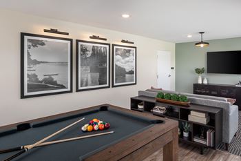 Game room with pool table